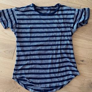 Blue and white striped madewell tee
